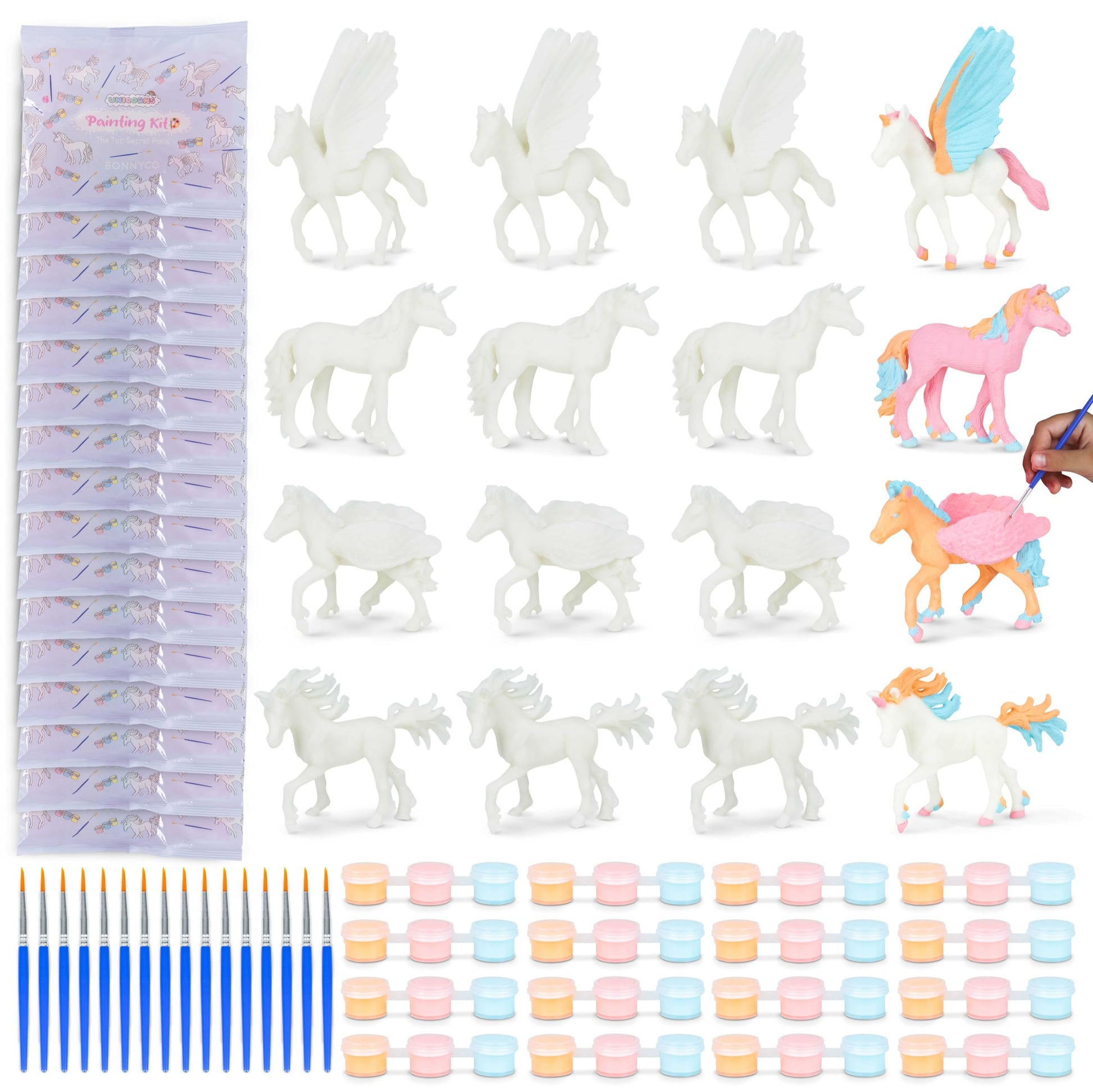 Unicorn Party Favors Painting Kit Pack 16 - BONNYCO | Pinata Stuffers, Kids Party Favors, Prizes for Kids, Unicorn Party Supplie