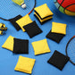 Sotiff 24 Pcs Bean Bags Mini Nylon Cornhole Bean Bags for Kids Tossing Fun Sports Outdoor Family Games Carnival Toy Patriotic Small Beanbag Hand Toss Party Game Supplies for Kid mature-themed (Black  Yellow)