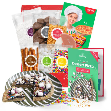 BAKETIVITY No-Bake Dessert Pizza Kids Baking Kit & STEAM Lesson | STEAM Focused Kids Pizza Party Baking Set | No-Bake Recipe wit