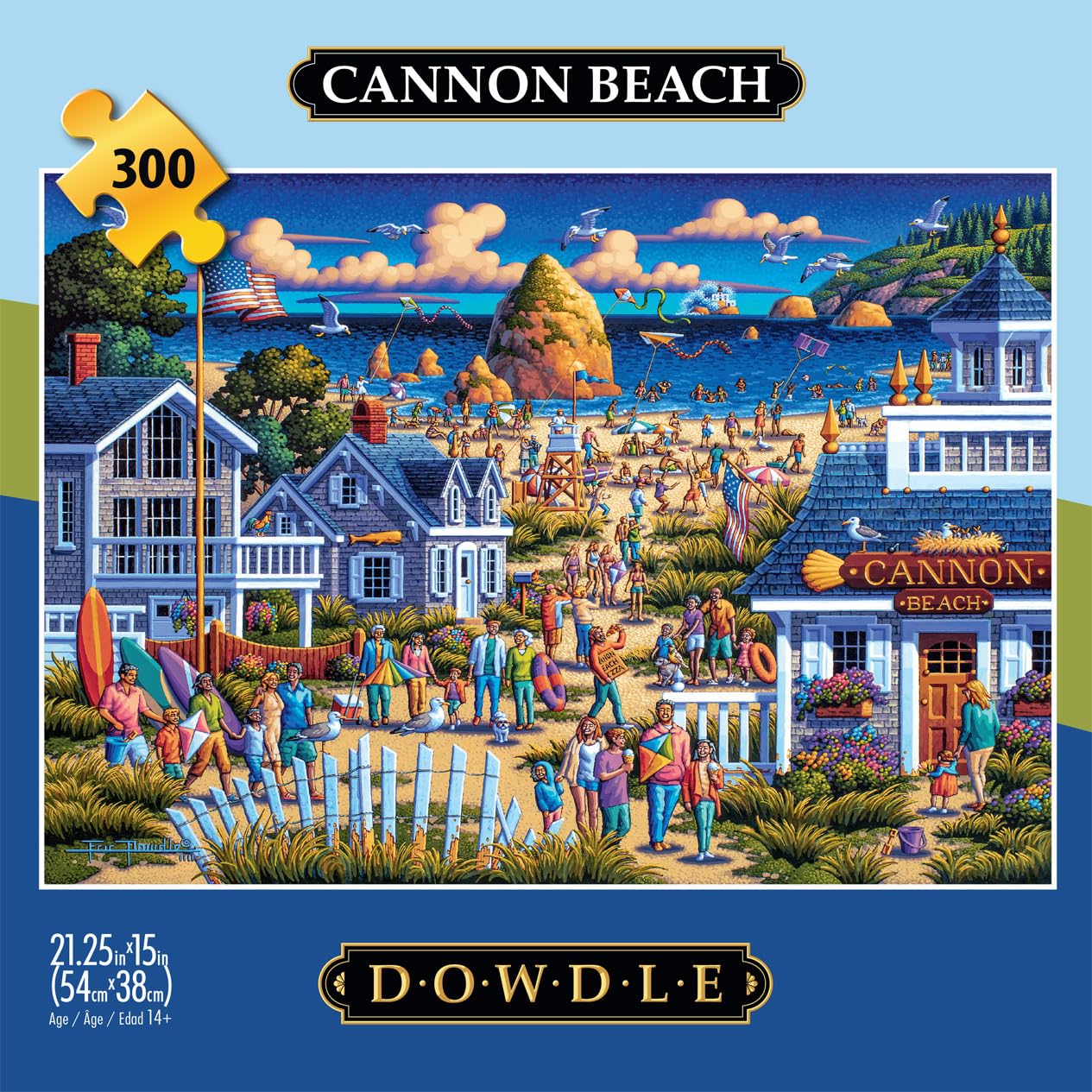 Buffalo Games - Dowdle - Cannon Beach - 300 Piece Jigsaw Puzzle For Adults -Challenging Puzzle Perfect For Game Nights - Finished Size Is 21.25 X 15.00