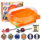 COCOFOX Bey Battling Top Burst Toy cutting edge Set  6 Battling Tops 2 Launchers and 1 Stadium  Toys for 6 Year Old Boys & Girls & Up(Orange)