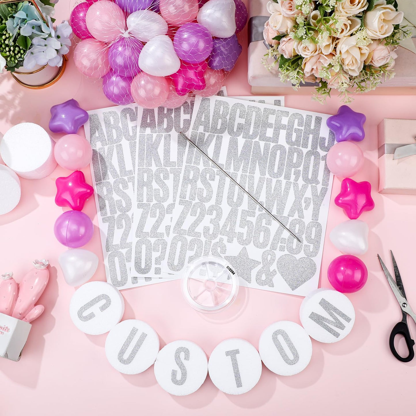 Simgoing DIY Jumbo Friendship Bracelet Kit - 103 Pcs Pearlescent Color - Customizable Party Banner for Birthdays & Weddings - Model YYW-Simgoing-1337