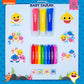 Baby Shark Bath Art Creations Play Set for Kids & Toddlers - Draw Washable Artwork During Bathtime or Shower Time - Dissolvable