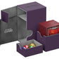 Ultimate Guard Flip 'N' Tray 80+, Deck Case For 80 Double-Sleeved Tcg Cards + Dice Tray, Purple/Grey, Independent Magnetic Closure & Microfiber Lining