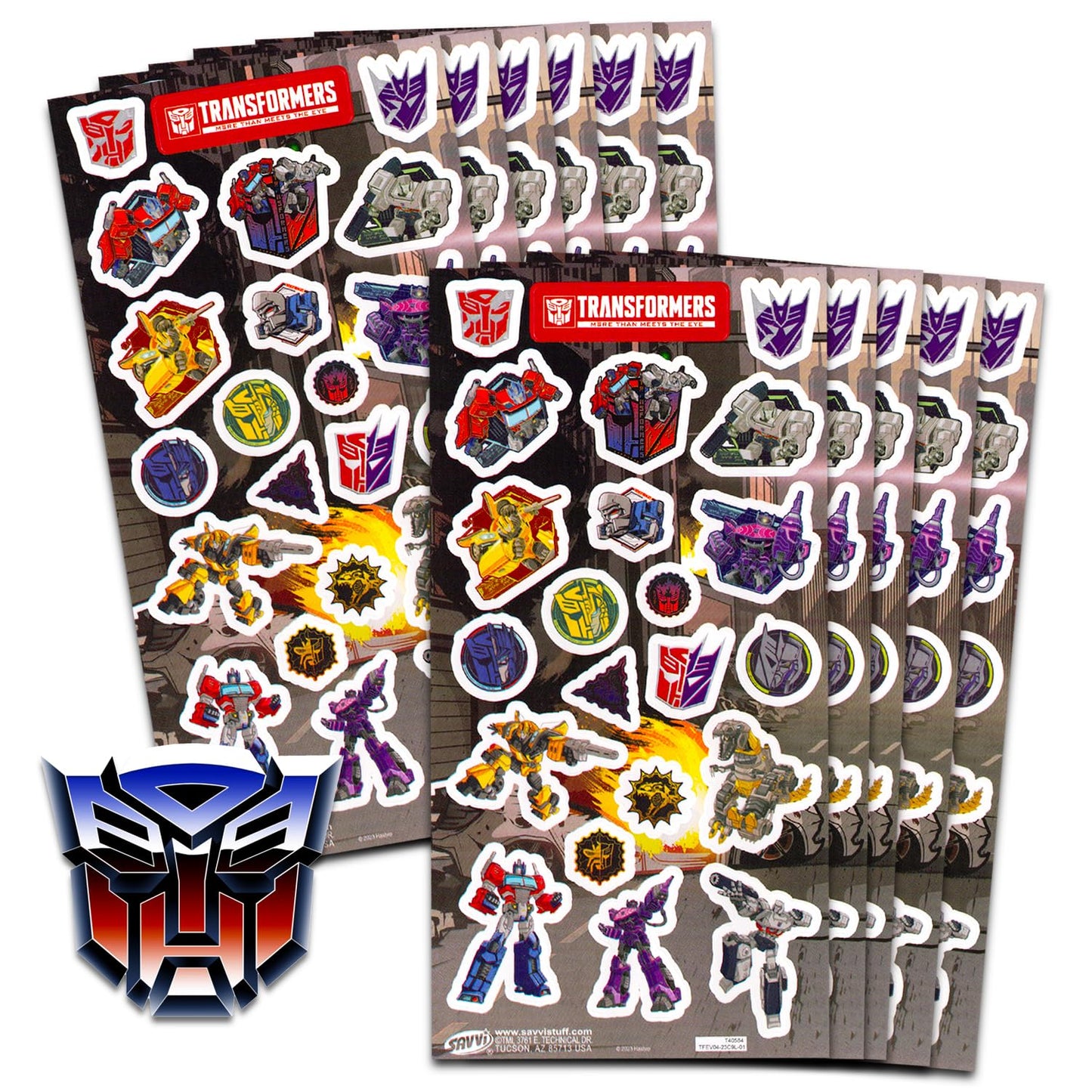 Transformers Party Favors Bundle - 12 Pack Sticker Sheets for Kids Birthday Party Goodie Bags | Party Supplies for Boys & Girls