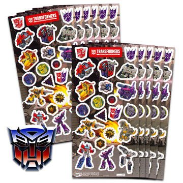 Transformers Party Favors Bundle - 12 Pack Sticker Sheets for Kids Birthday Party Goodie Bags | Party Supplies for Boys & Girls