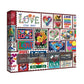 Love Heart Stamps Puzzles 1000 Pieces For Adults, Colorful Valentines Jigsaw Puzzle, Romantic Collage Puzzles For Father'S Day A