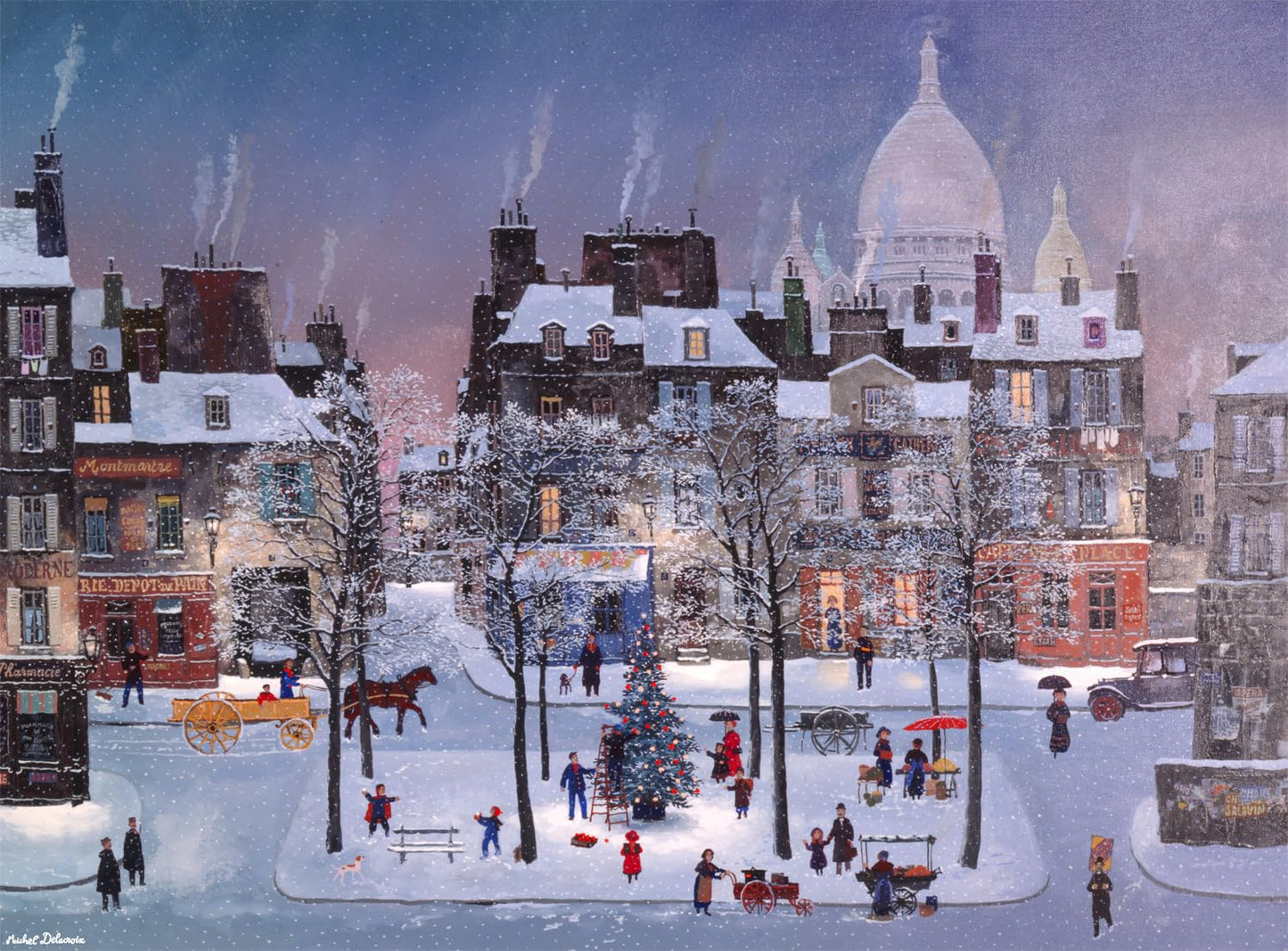 Buffalo Games 1000 Piece Jigsaw Puzzle - Christmas in Montmartre, Multicolor, 26.75 x 19.75 inches, Challenging Fun for Adults