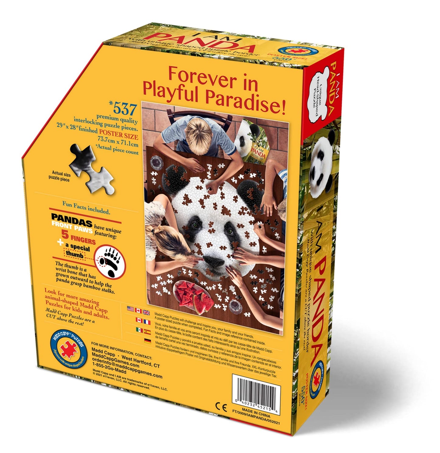 Madd Capp Puzzles - I Am Panda - 550 Pieces - Animal Shaped Jigsaw Puzzle