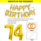 SHUNTAI Gold Jumbo Number 74 Balloons, 40 Inch Foil Mylar, Happy Birthday Decorations for 74th Theme Party