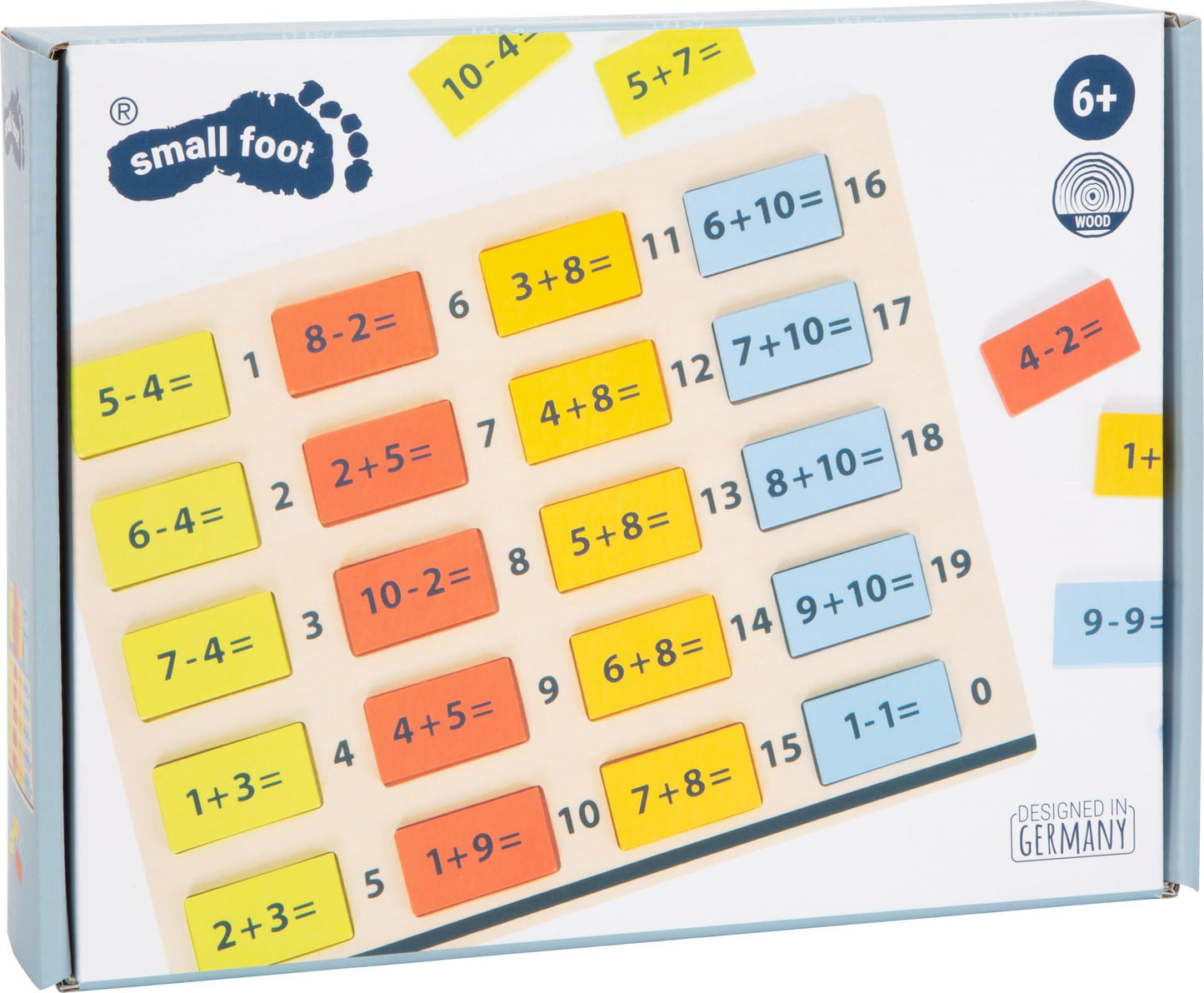 Small Foot Wooden Math Tiles - Educational Toy for Kids 3+, Small, Multi, Model 10716