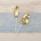 Qj-solar Gold Birthday Candles Set, Number 15 Cake Topper for 15th & 51st Birthday Party Decorations, Synthetic Wax Material