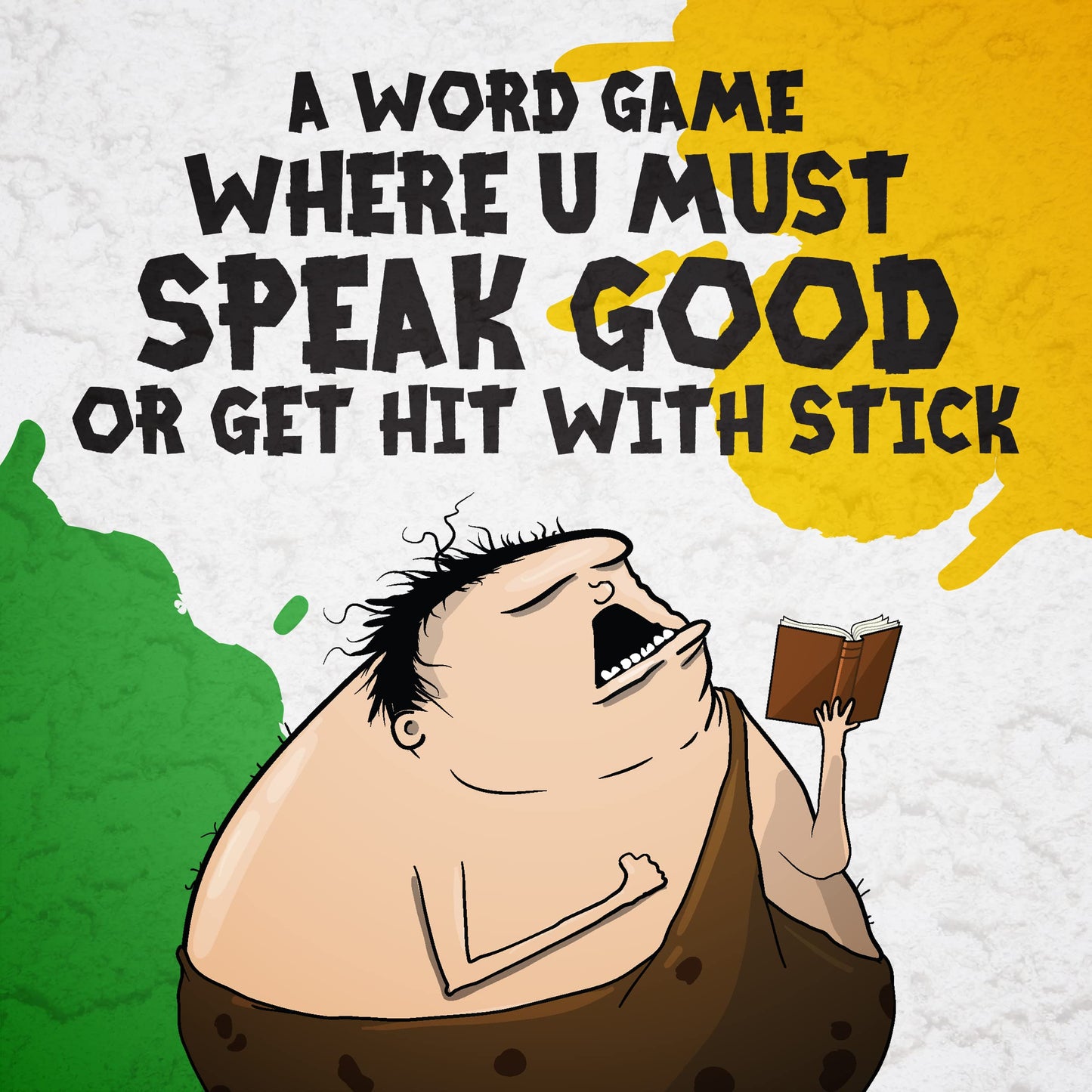 Exploding Kittens Presents Poetry For Neanderthals - Family Card Game For Adults, Teens & Kids - Competitive Word Guessing Family Games, Ages 7 And Up - Includes 200 Cards And A 2-Foot Inflatable Club