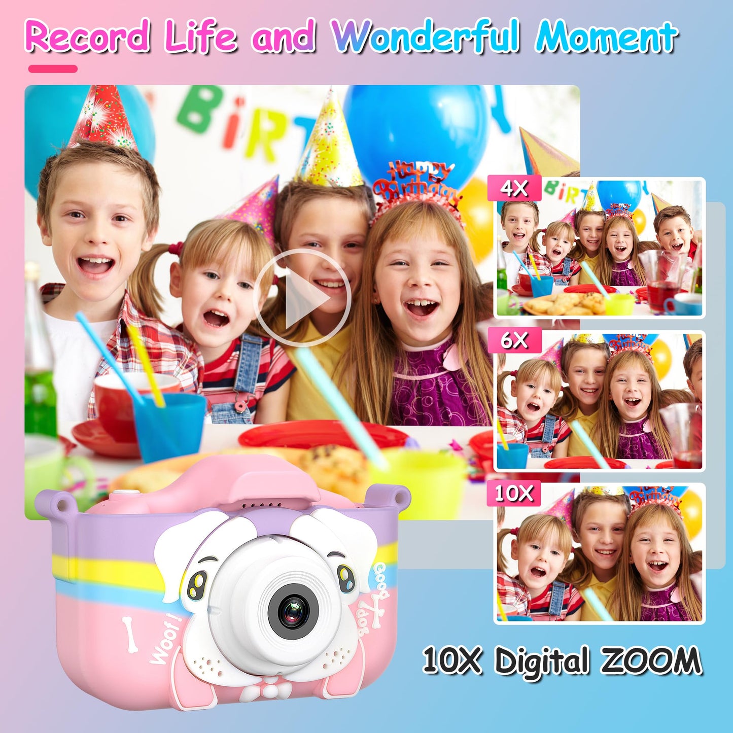 Kids Camera Toys For 3-12 Years Old Boys Girls Children 1080P Fhd Selfie Camera 48 Mp, Portable Toddler Digital Camera With Prot