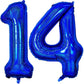 Number 14 Balloon 40 Inch, Dark Blue Big Number Balloon, Giant Foil 14 Balloons Number, Laser Blue Helium Birthday Balloons For