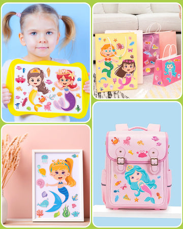 24 Pcs Make Your Own Mermaid Sticker Sheets For Kids With Mermaid Face Stickers For Kids Crafts Activities Gift Bag Stuffers Bir