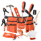 Hi-Spec 16pc Orange Kids Tool Kit Set & Child Size Tool Belt. Real Metal Hand Tools for DIY Building, Woodwork & Construction Le