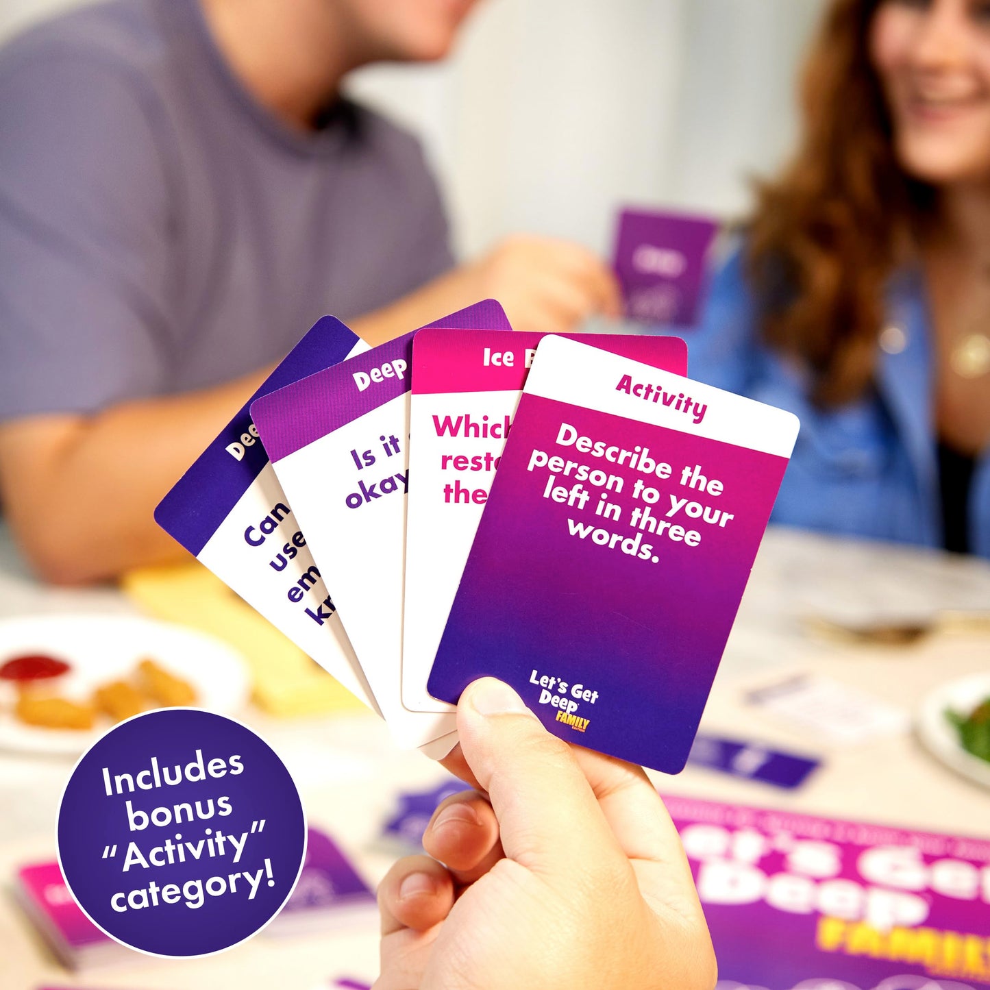 WHAT DO YOU MEME? Let's Get Deep® Family Edition - Conversation Cards, Medium, Purple, Cardstock, Model DEEP4011