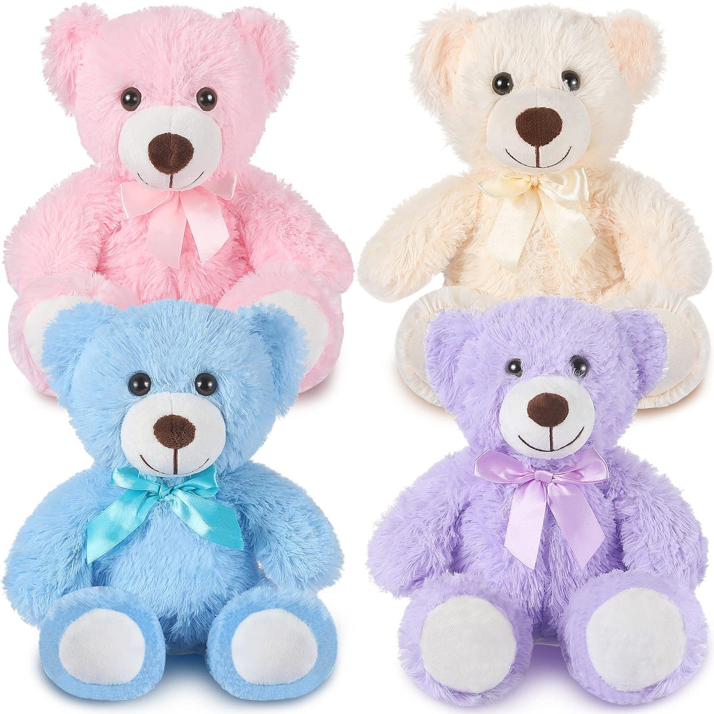 Civaner 4 Pack 14 Inches Valentine'S Day Bear Plush Stuffed Animals Cute Soft Bears Gifts Bulk For Girls Boys Girlfriend(Pink, B