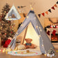 Besrey 2 In 1 Teepee Tent For Kids With Mat, Kids Tents Indoor With Light, Large Kids Tipi Tent With 2 Sided Design, Christmas Tent For Kids, Kids Teepee Tent For Boys Girls, Toddler Reading Tent