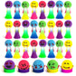 Artcreativity 24 Pc Emoticon Jumping Popper Toys, Light Up Jumping Spring Launchers With Flashing Led'S, Pop Up To 4 Feet High, Kids Jumping Toys, Led Light Up Party Favors For Kids Goodie Bags