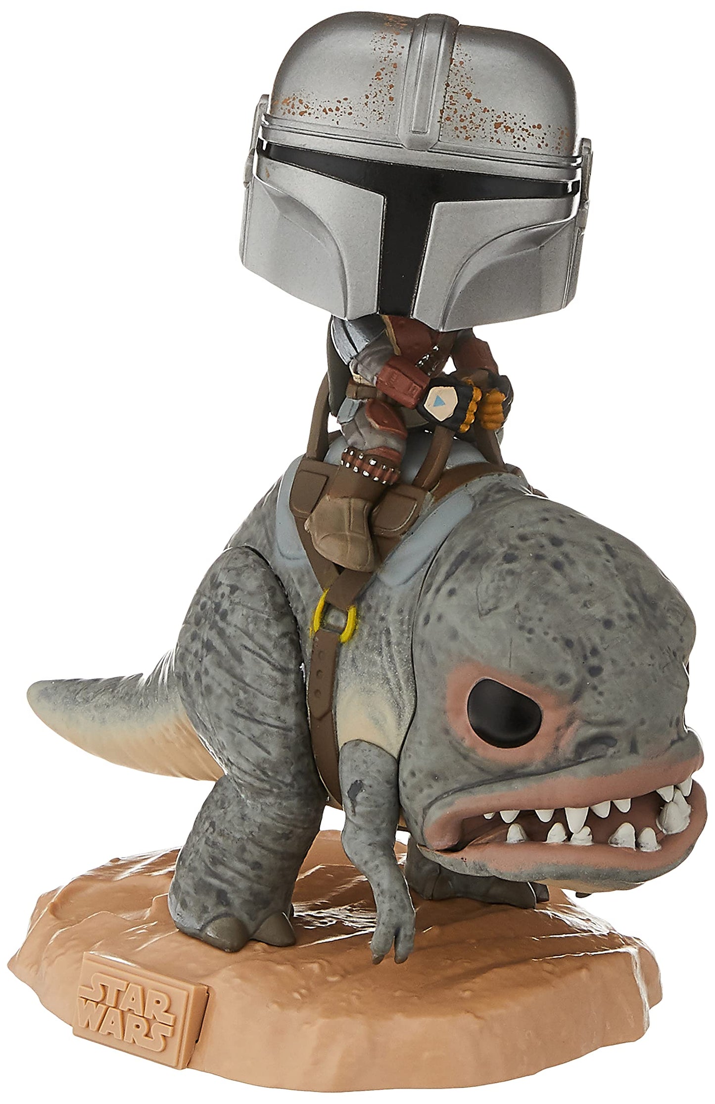 Funko Pop! Deluxe The Mandalorian on Blurrg - Vinyl Figure, Standard Size, Multicolour, Model 45547