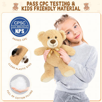 Maogolan 15 Pack Teddy Bears Bulk For Baby Shower, 14 In Small Teddy Bear Plush Toy, Mini Stuffed Bears Bulk For Kids Girlfriend