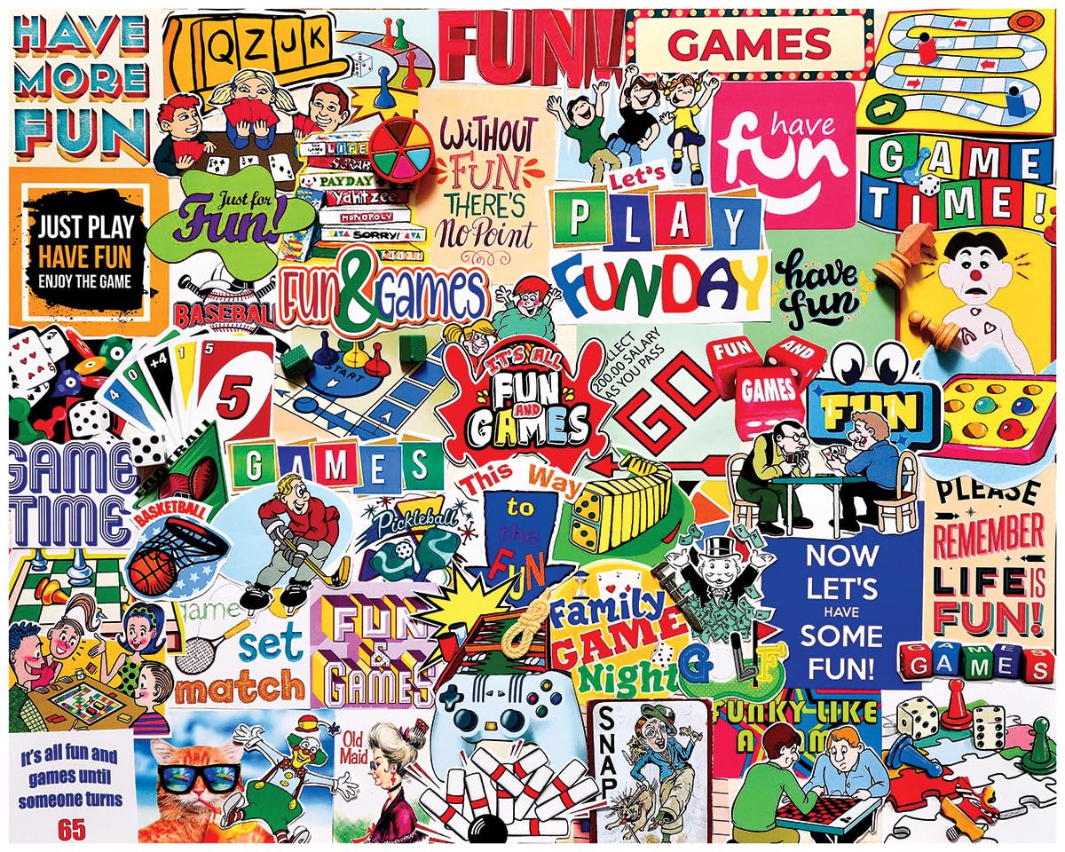 White Mountain Puzzles - It'S All Fun & Games - 1000 Piece Jigsaw Puzzle For Adults & Kids - Fun Family Activity - 24''X30''