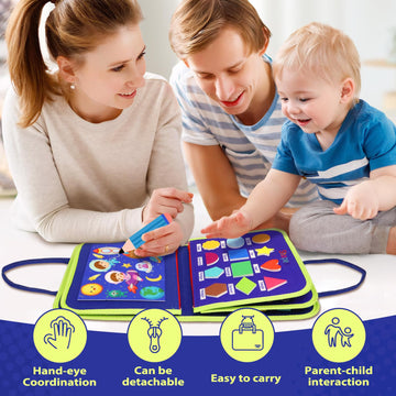 Majavi Toddler Busy Board Montessori Toys For 1 2 3 4 Year Old, Busy Book Sensory Educational Activities For Learning Fine Motor