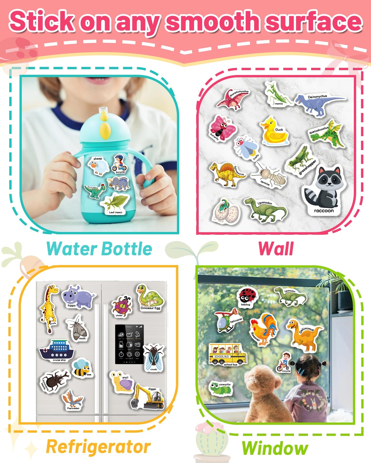 4 Pack Reusable Sticker Book For Toddlers, Toddler Sticker Book For Kids, Toddler Activities Crafts Preschool Learning Travel Bi