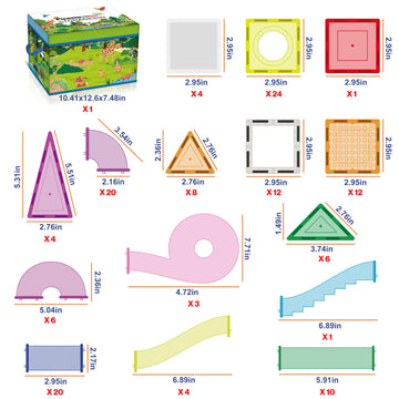 Picassotiles 700 Piece Marble Run Magnetic Tiles And Brick Combo Magnet Tile Building Blocks Construction Toddlers Toys Set With