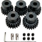 VICRAZZE 32p 5mm Pinion Gear Set 17T 18T 19T 20T 21T with 1/8 inch(3.175mm) Coupler and hex Key for 0.8 Metric Pitch RC Buggy Ca