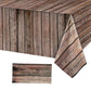Tiamon 1 Pcs Western Party Tablecloth Western Cowboy Party Table Cover Cowboy Theme Plastic Tablecloth Wild West Wood Grain Tabl