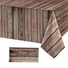 Tiamon 1 Pcs Western Party Tablecloth Western Cowboy Party Table Cover Cowboy Theme Plastic Tablecloth Wild West Wood Grain Tabl