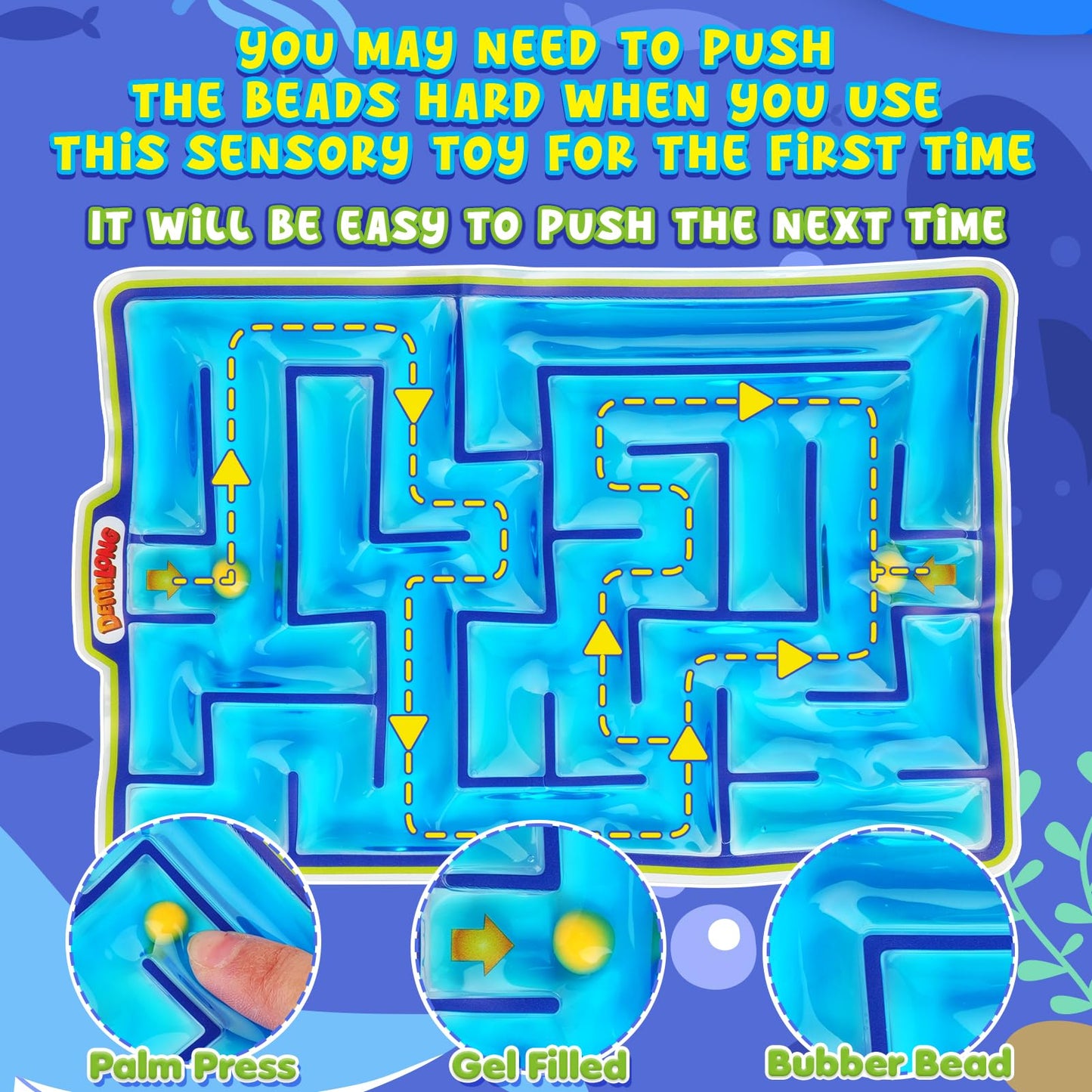 Sensory Toys Fidget Marble Maze - Gel Filled Sensory Items For Kids Children Teens Autism | Tactile Autistic Calming Toys For Pr