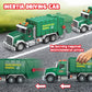 Dwi Dowellin Garbage Truck Toy - 15" Friction Powered with Lights, Sounds & 3 Trash Cans for Kids 3+ Years, Plastic, Fun Gift