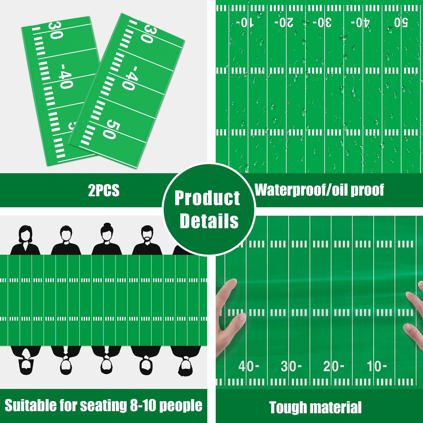 Ohome Football Party Decorations - Superbowl Party Decorations 2025 - Disposable Tablecloth Plastic Table Covers For Football Ga