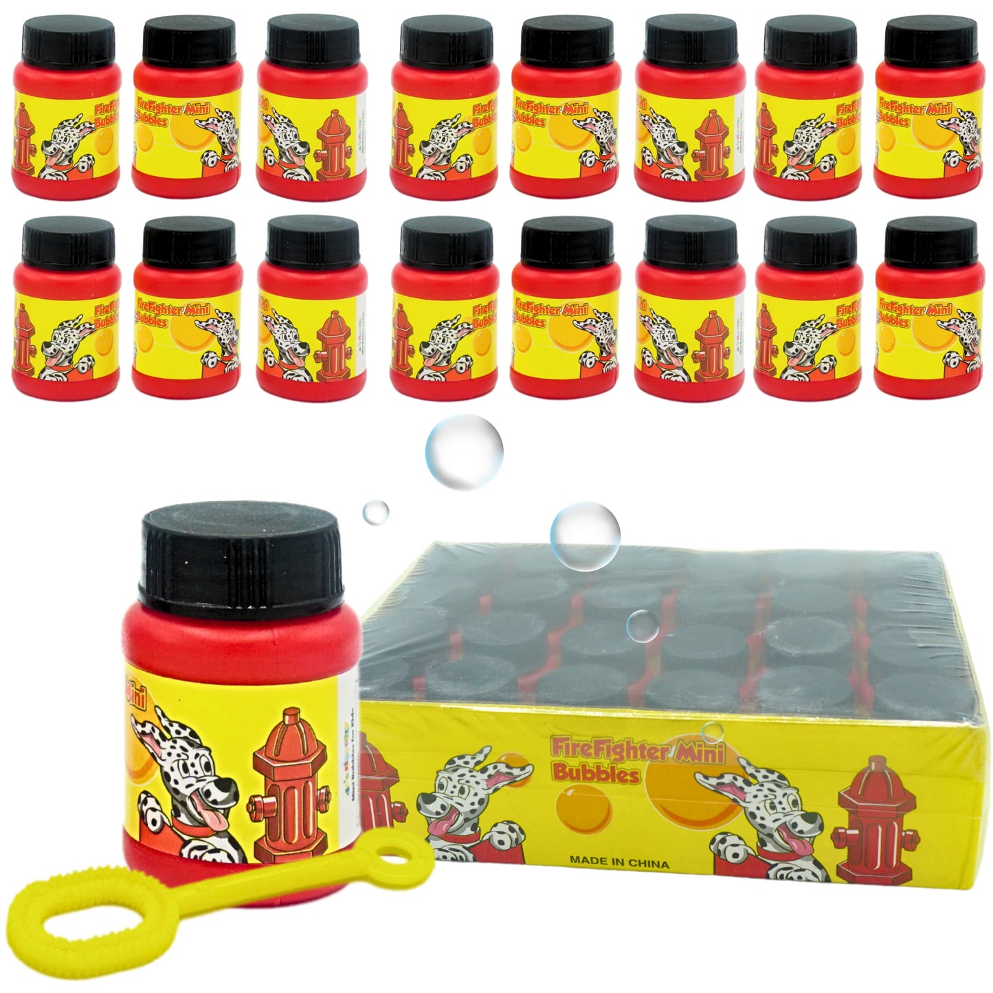 4E'S Novelty Mini Bubbles Bottles Bulk For Firefighter, Paw Dog Favors - Firefighter Party Supplies, Fire Truck Theme Goodie Bag Fillers For Kids Birthday