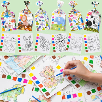 Rotu Party Favors for Kids 4-8, 15 Pack Goodie Bags Stuffers for Kids Paint with Water Coloring Books for Ages 8-12 Watercolor P