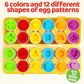 FQKIOMY Egg Toys for Toddlers,Montessori Geometric Eggs Early Fine Motor Skills Learning Color Shape Sorting Matching Game Easte