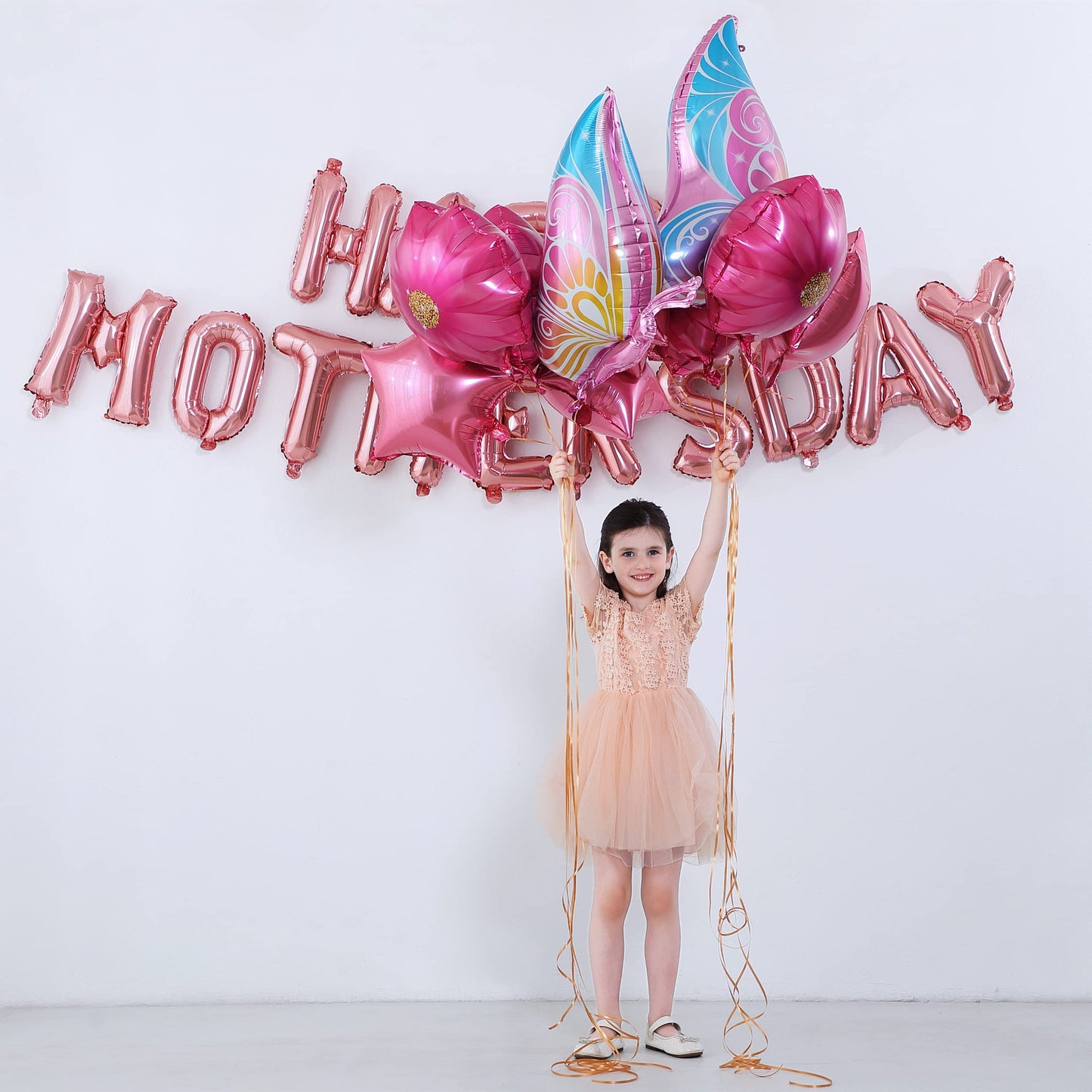 Happy Mother'S Day Aluminum Foil Balloon Set 16 Inches Letter Balloon Decoration For Mother'S Day Party (Butterfly)