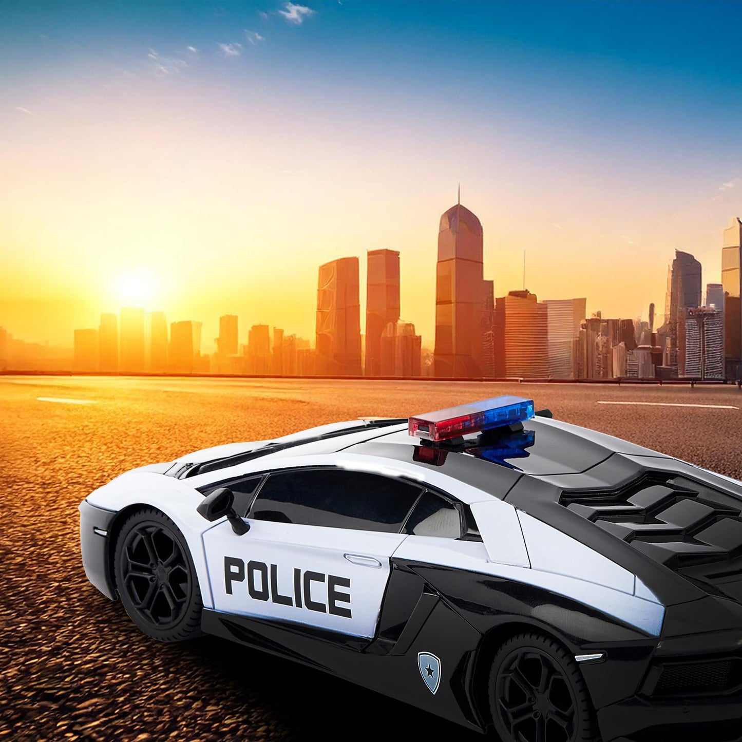 CMJ RC Cars Lamborghini Aventador LP700-4 Police Car Officially Licensed Remote Control Car 1:24 Scale Working Lights 2.4Ghz