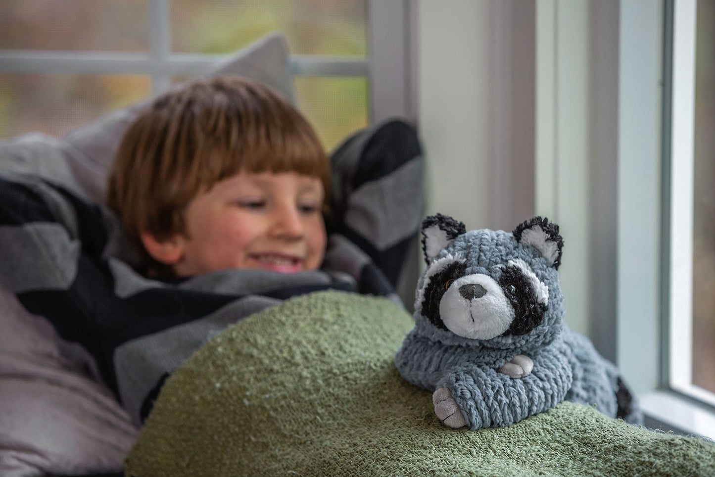 Mary Meyer Raccoon Stuffed Animal Cozy Toes Toy, 17-Inches, Soft Polyester Plush, Model 27260