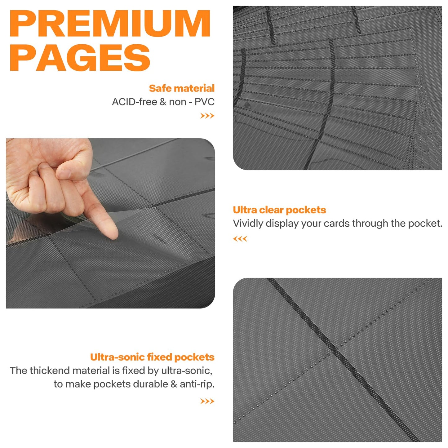 Migitec 9-Pocket Toploader Binder  Holds 360 3 x 4 Rigid Card Holders  Top Loader Collection Display Album for Trading Cards and Sports Cards - Red