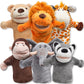 JOYIN 6Pcs Kids Hand Puppet Set with Working Mouth  Toddler Animal Plush Toy Includes Elephant  Giraffe  Lion  Bear  Raccoon and Monkey for Show Theater  Birthday Gifts-New