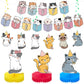 Chinco 16 Pcs Cat Theme Birthday Party Decorations Party Supplies Kit, Includes Cat Party Banner With 6 Hanging Cutouts 6 Hanging Swirl Decor And 3 Birthday Honeycomb Party Decoration(Cartoon Style)