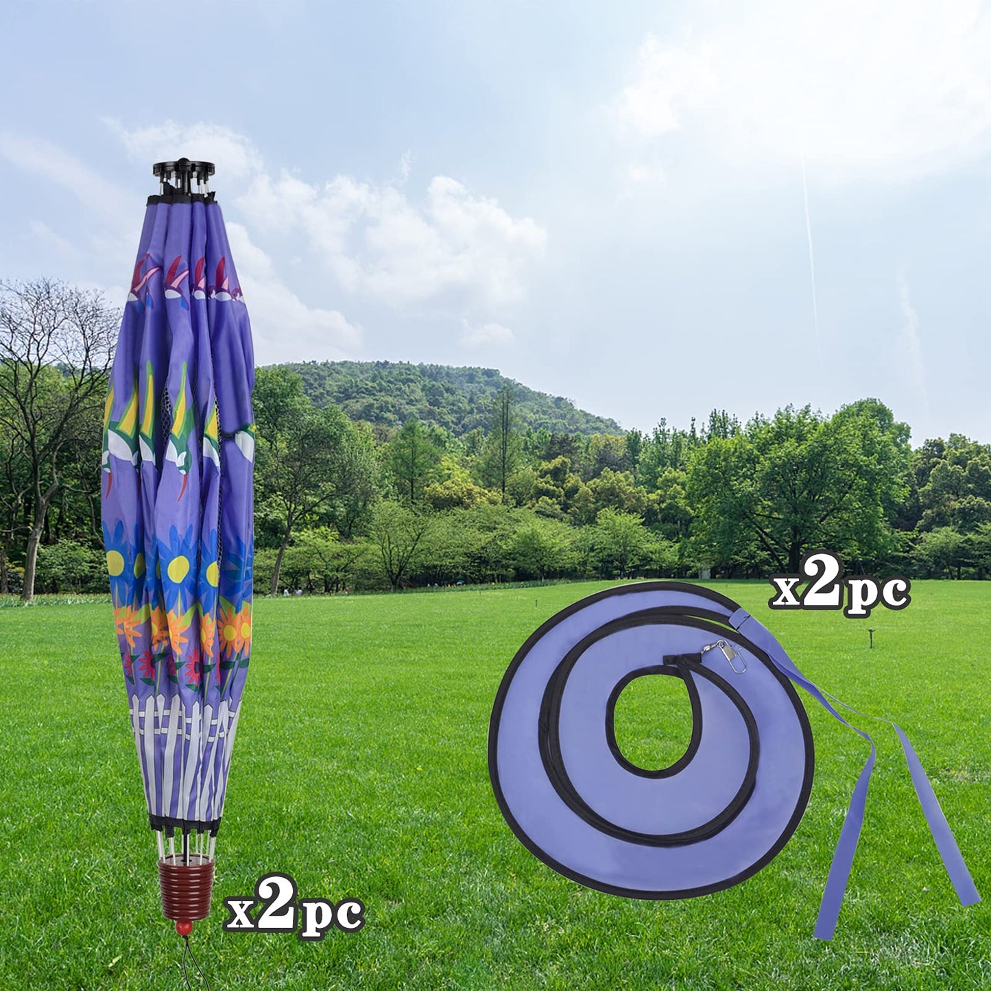 Giant Hummingbird Hot Air Balloon Garden Wind Spinners Large Pinwheels Whirligigs Windmill Toys for Kids Yard Decor Lawn Decorat