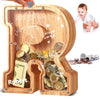 Ubeesize Wooden Letter Piggy Bank For Boys Girls Toddler,Alphabet A-Z Money Bank,Coin Box Birthday Gift,Children'S Gift Decorati