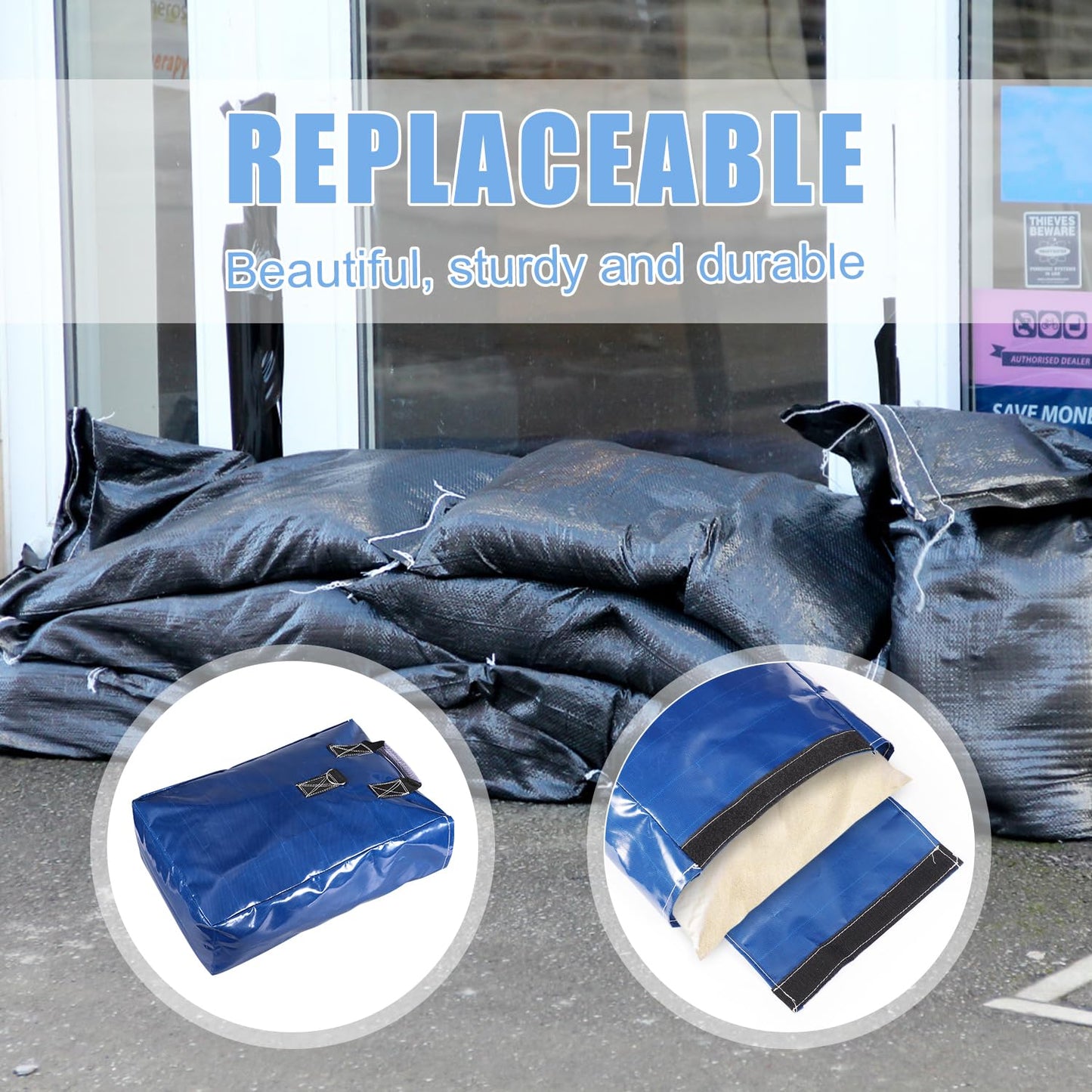 4pcs Vinyl Sandbags, Bounce House Inflatable Water Bounce House Heavy Duty Sand Bag Anchor Safety Weight Product for Water Slide