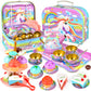 Unicorn Tea Party Set for Little Girls, Unicorn Tea Set Toys for Girls Age 3 4 5 6 Year Old, Toddler Kids Kitchen Pretend Play T